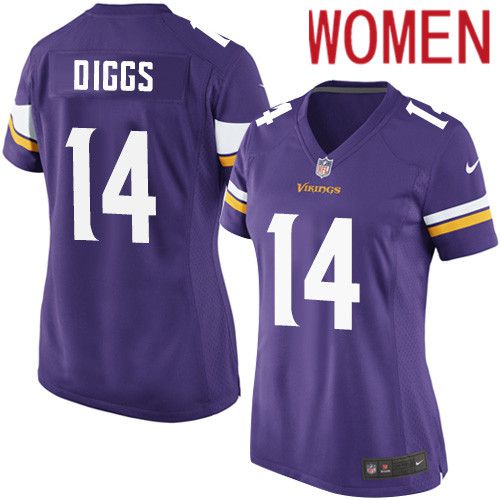 Women Minnesota Vikings 14 Stefon Diggs Nike Purple Game Player NFL Jersey
